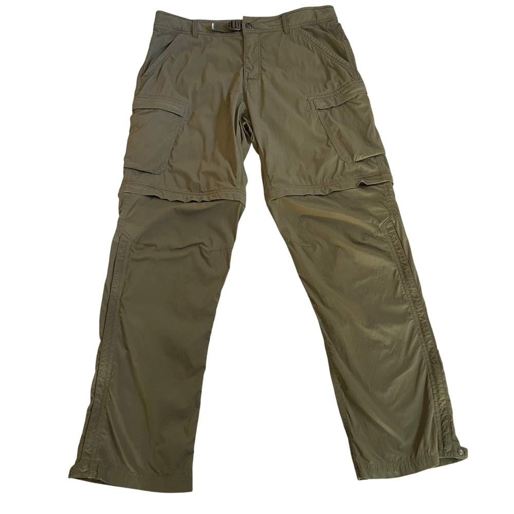 REI Co-op Sahara Convertible Cargo Pants Mens 34x32 Olive Green Hiking Shorts